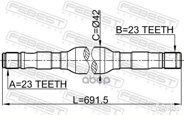 Вал привода nissan almera N15 1995.07-2000.04 0