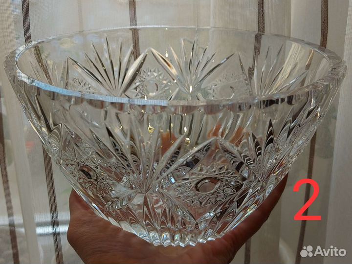 Салатник хрустальный. Ваза для фруктов. СССР
