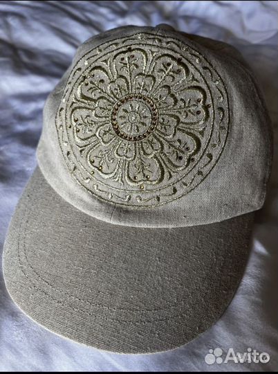 Бейсболка Кепка шляпа лен размер 52-56 см