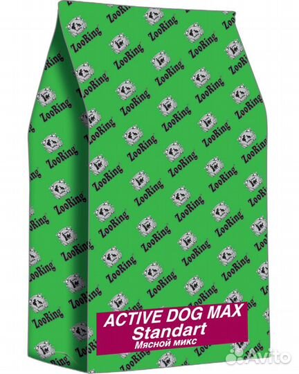 Zooring Active DOG MAX standart мясной микс 20 кг