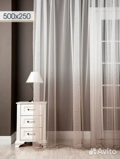 Тюль сетка на шторной ленте 5,0м на 2,5м