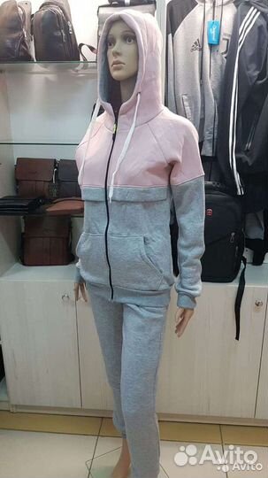 Спортивный женский теплый костюм Серый размер