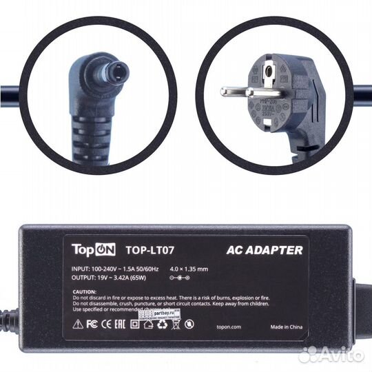 Блок питания TOP-LT07 для Asus 19V 3.42A 4.0x1.35m
