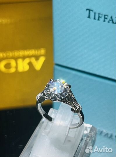 Муассанит бриллиант Платина 950pt кольцо Graff 3ct