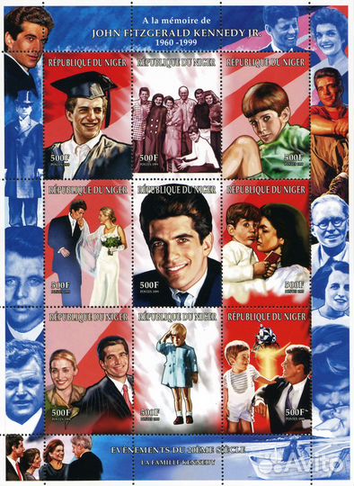 Марки Космос. Кеннеди. Нигер 1999 г