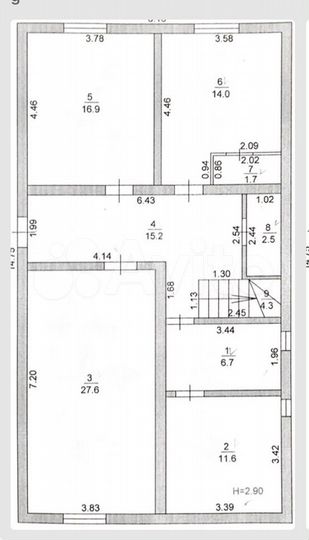 Дом 285 м² на участке 3 сот.