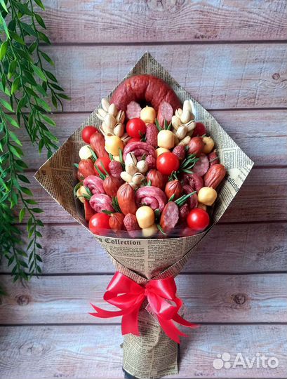 Букет из колбасы. Съедобные букеты