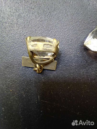 Запонки серебро СССР с позолотой