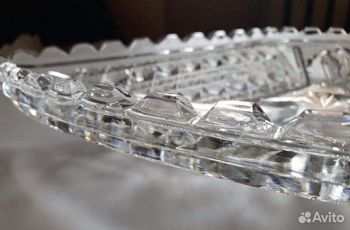 Чаша хрусталь СССР, конфетница, бутербродница