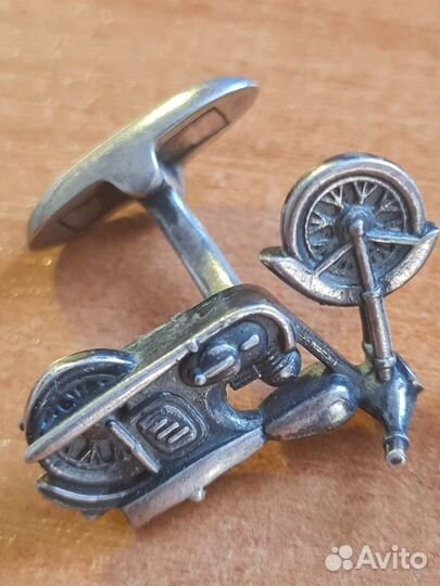 Запонки gourji мотоцикл Ява, Серебро, рубины