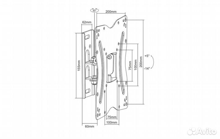 Настенный кронштейн с функцией наклона и поворота