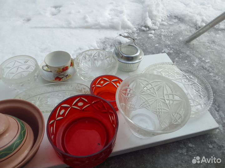 Комплект столовой посуды СССР. Хрусталь