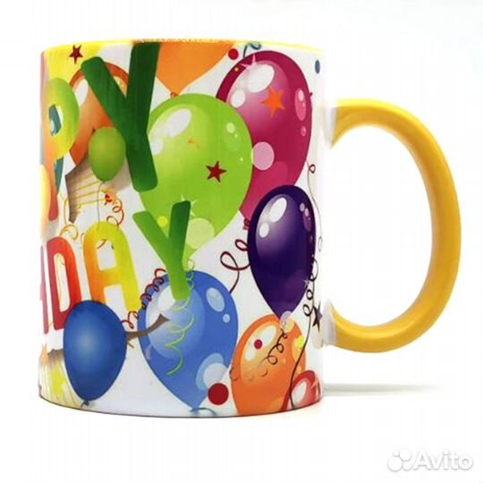 Кружка с картинкой С днем рождения 1-2