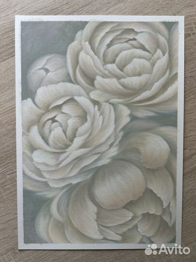 Картина маслом цветы пионы