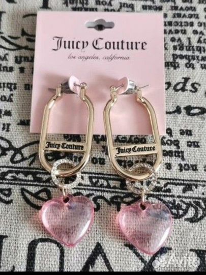 Серьги Juicy Couture оригинал бижутерия