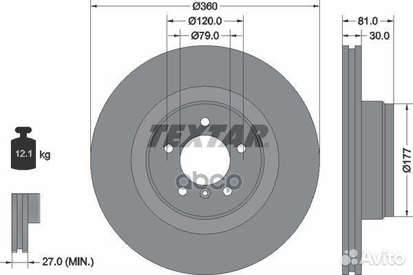 Диск тормозной land rover: range rover III 3.6 TD