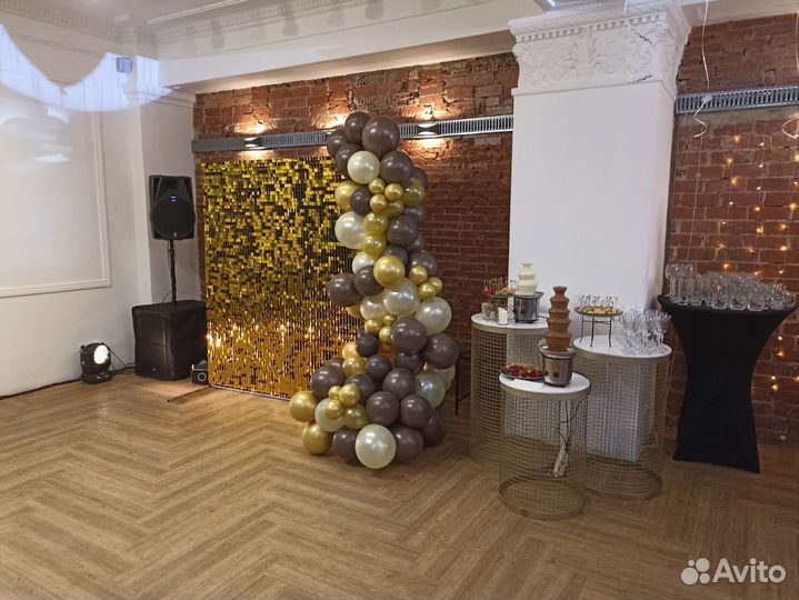 Фонтан для шоколада, шары с гелием (латекс,фольга)