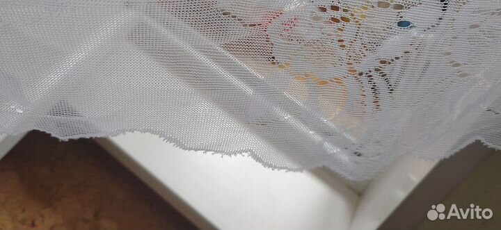 Тюль белый ажурный большой размер