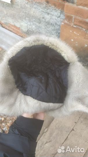 Шапка кож/норка