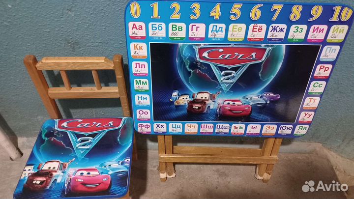 Набор детской деревянной мебели Тачки