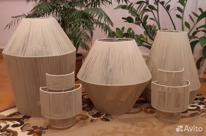 Плетеный абажур, светильник (для композиции)