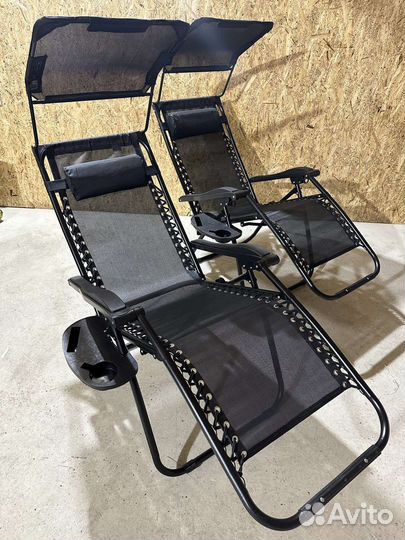 Шезлонг с козырьком, подставкой