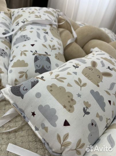 Бортики и коса в детскую кроватку