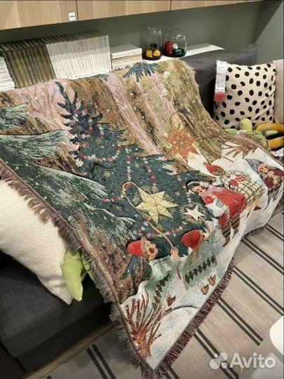 Новогодний декор ковер покрывало