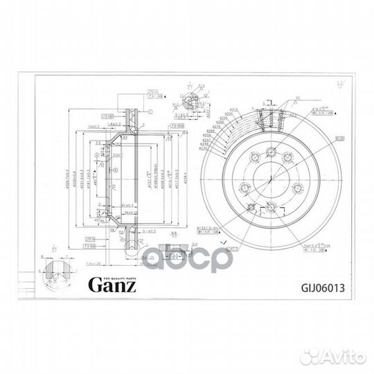 Диск тормозной задний ganz GIJ06013 GIJ06013 ganz