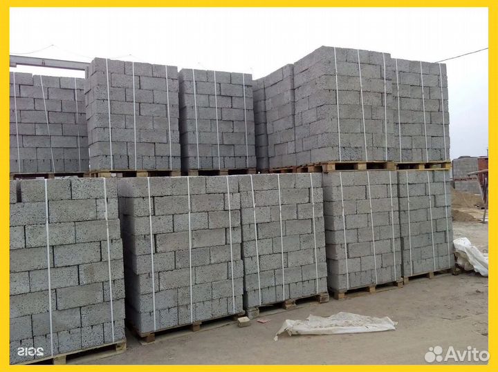 Керамзитобетонный блок полнотелый