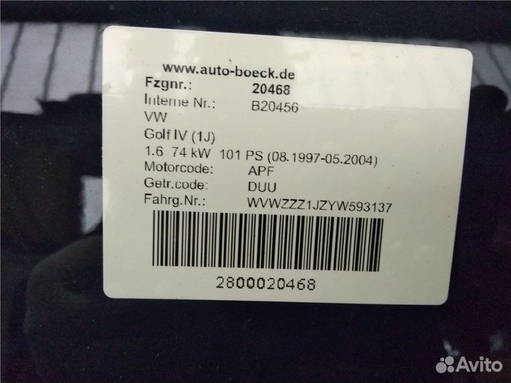 Разбор на запчасти Volkswagen Golf 4