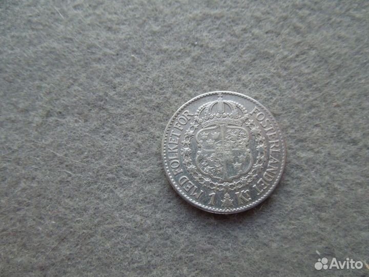 1 крона 1936-1967 Швеция серебро