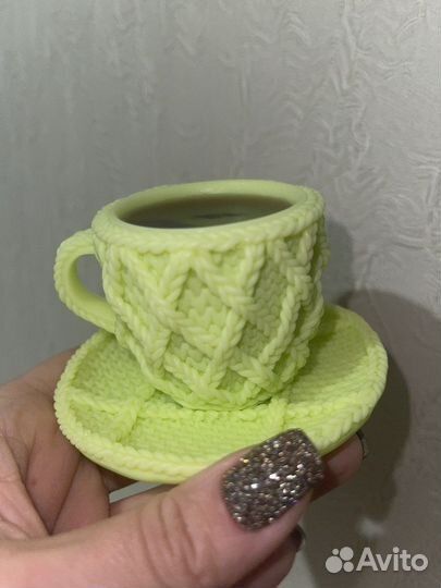 Чашка кофе с блюдцем мыло ручной работы