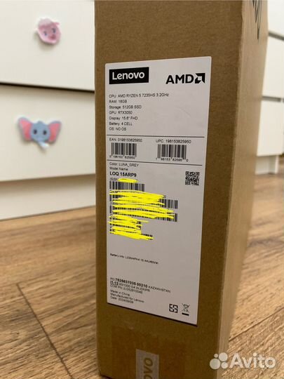 Lenovo LOQ 15ARP9 rtx 3050, 16 Gb DDR5, SSD 512 Gb