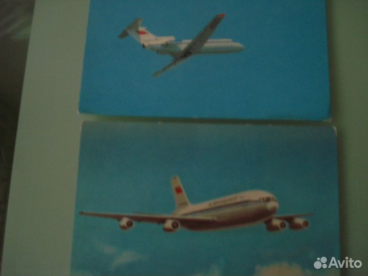 Открытки самолёты аэрофлота СССР 1980