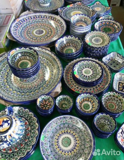 Узбекская посуда, ручная роспись 