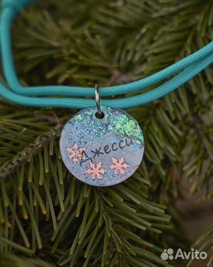 Медальон-Адресник для питомцев из эпоксидной смолы