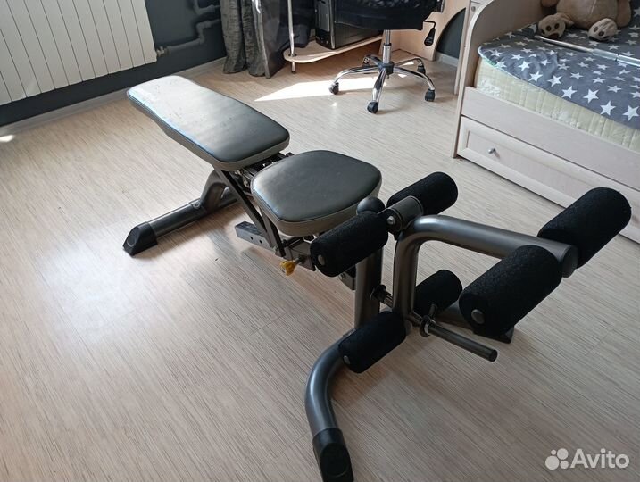Тренажёр штанга + скамья для жима + стойка + ноги