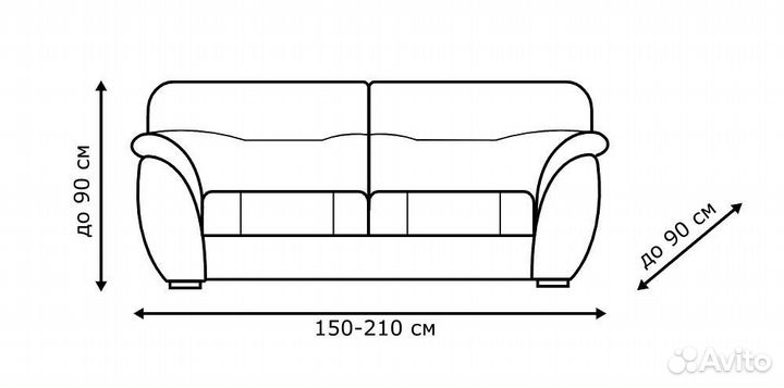 Чехол для трехместного дивана без оборки, Фисташка