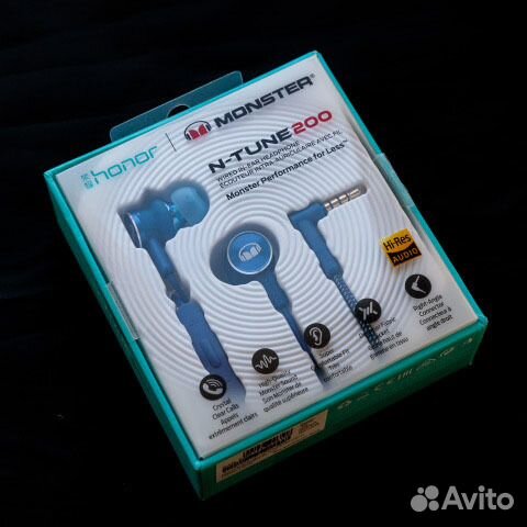 Гарнитура Honor Monster N-Tune200, mini jack 3.5 mm, синий …