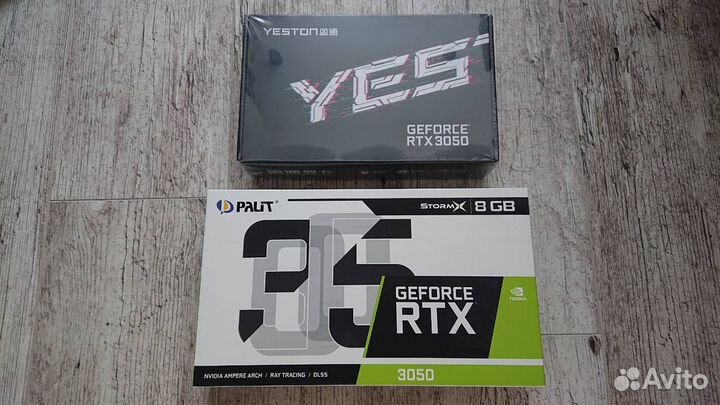 Видеокарты RTX 3050 6Gb Yeston / 8Gb Palit StormX