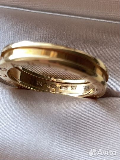 Золотое кольцо bvlgari Bzero 1 Оригинал
