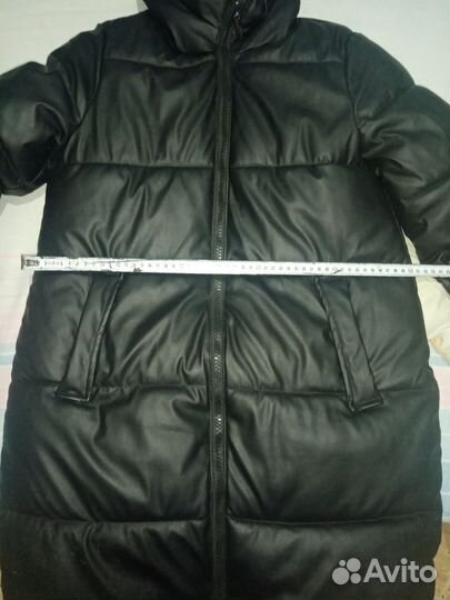 Пуховик экокожа