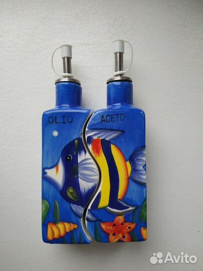Итальянская майолика бутылки для масла и уксуса