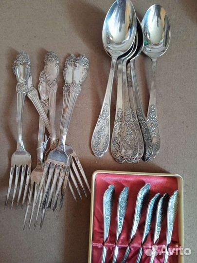 Мельхиоровые столовые приборы СССР