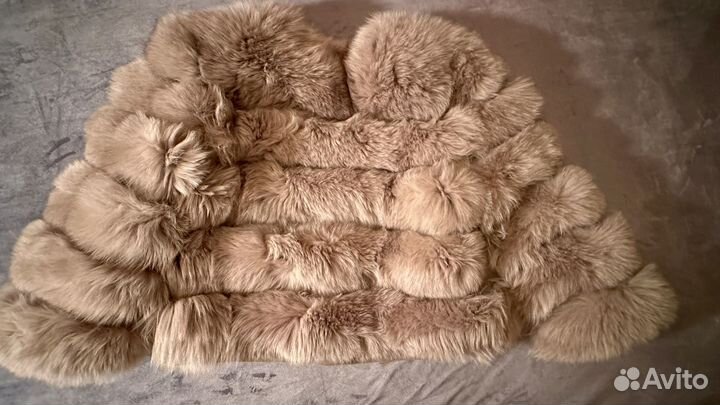 Полушубок - жилет из песца, 3/4,беж/M