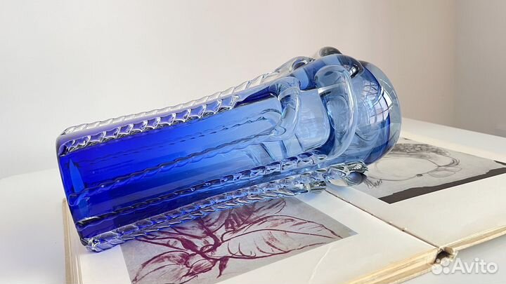 Ваза Ожерелье Бердников цветное стекло СССР винтаж