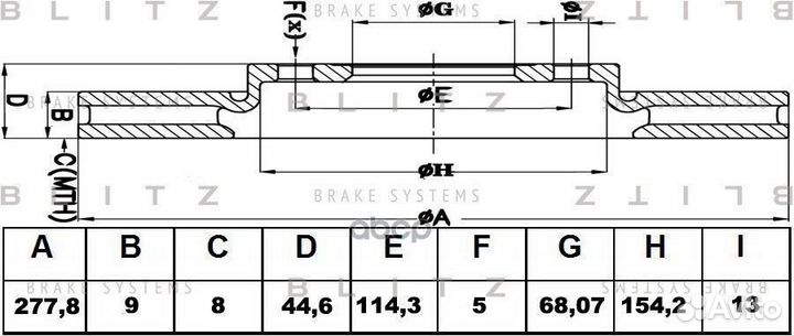 BS0423 Диск тормозной nissan maxima QX 95- задн