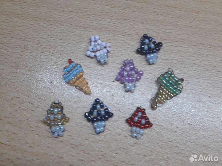 Милые грибочки и мороженки из бисера на заказ