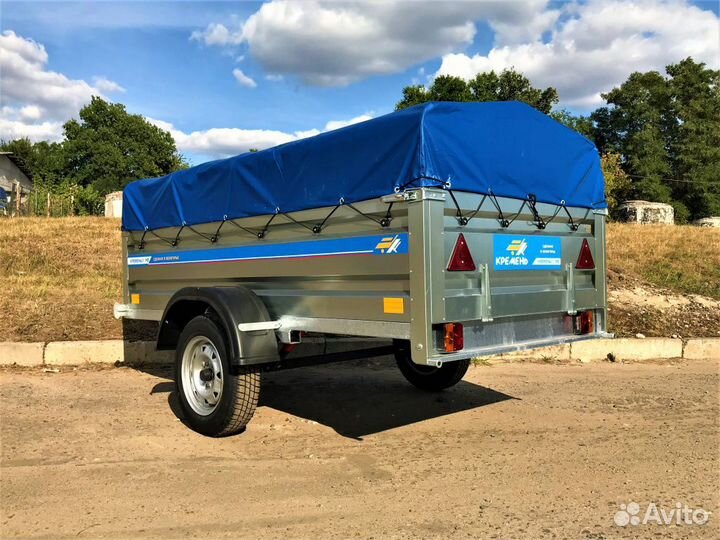 Прицеп 2,5х1,3х0,5 Zn+ (на рессоре alko) Кремень